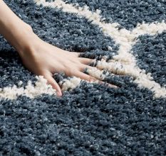 Soft Blue Shaggy Hall Carpet